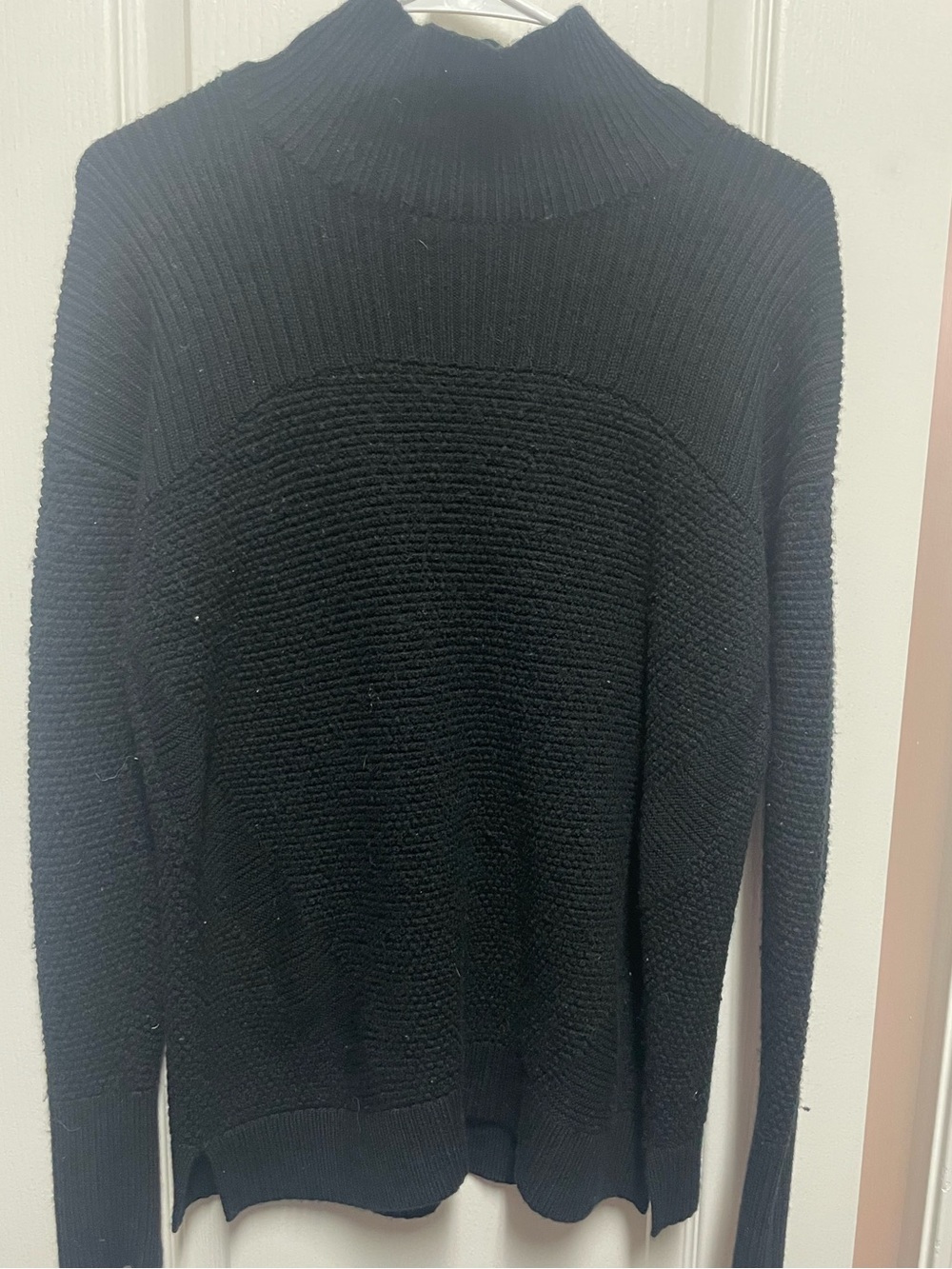 Lululemon Merino Wool Black Ribbed Mock Neck Sweater